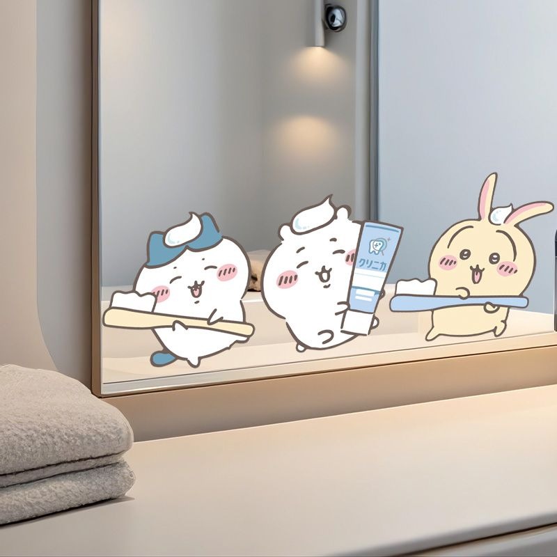 Home Creation Bathroom - Hot Chiikawa Mirror Stickers Strong Adhesive