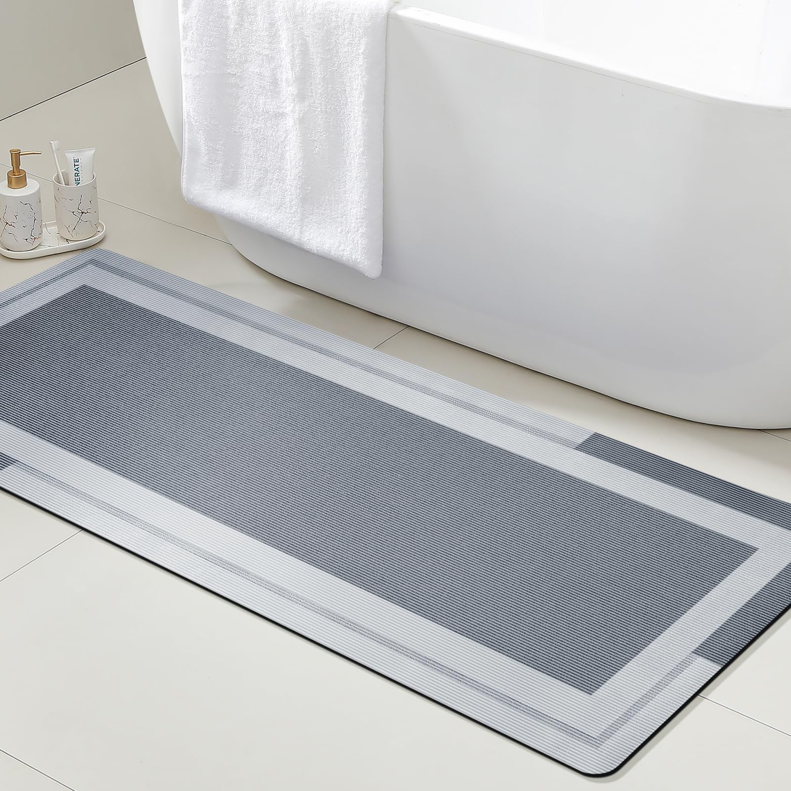 Zara Home Bathroom Mat - VIKAMA Bathroom Runner Rug with No