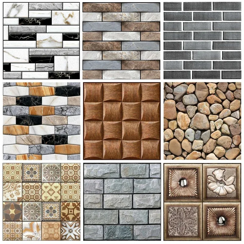 Home Creation Bathroom - 5/10pcs Self Adhesive Tile Wall Sticker