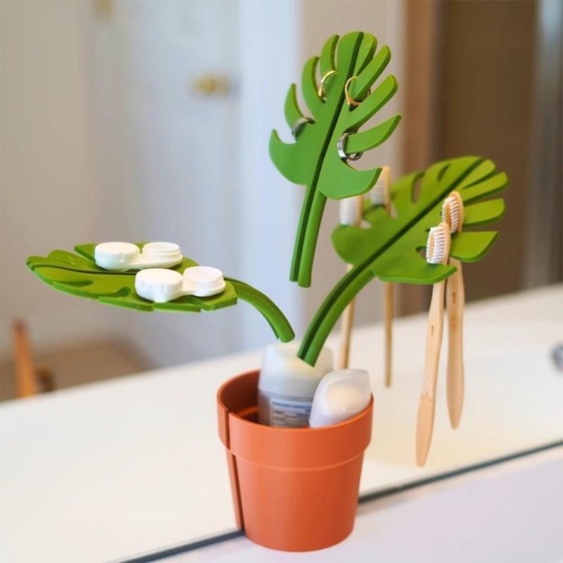 Home Bathroom Renovation - 【Nice】Mirror Monstera Bathroom Organizer Mirror Jewelry