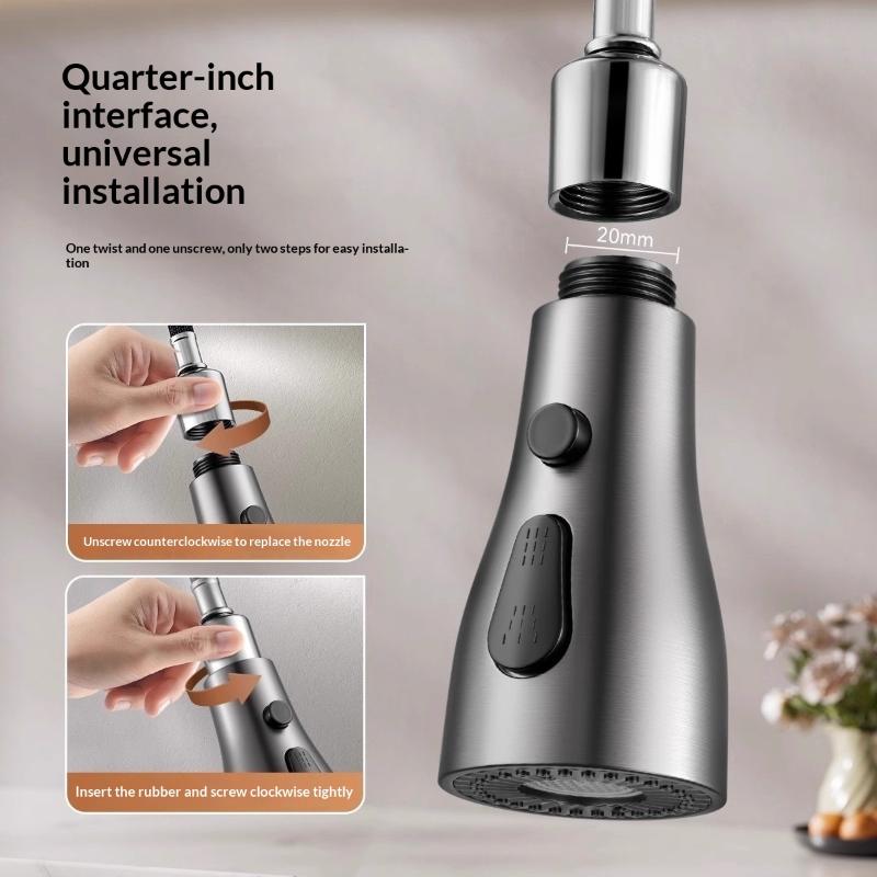 Home Bathroom Renovation - Kitchen Pull Out Faucet Sprayer Nozzle