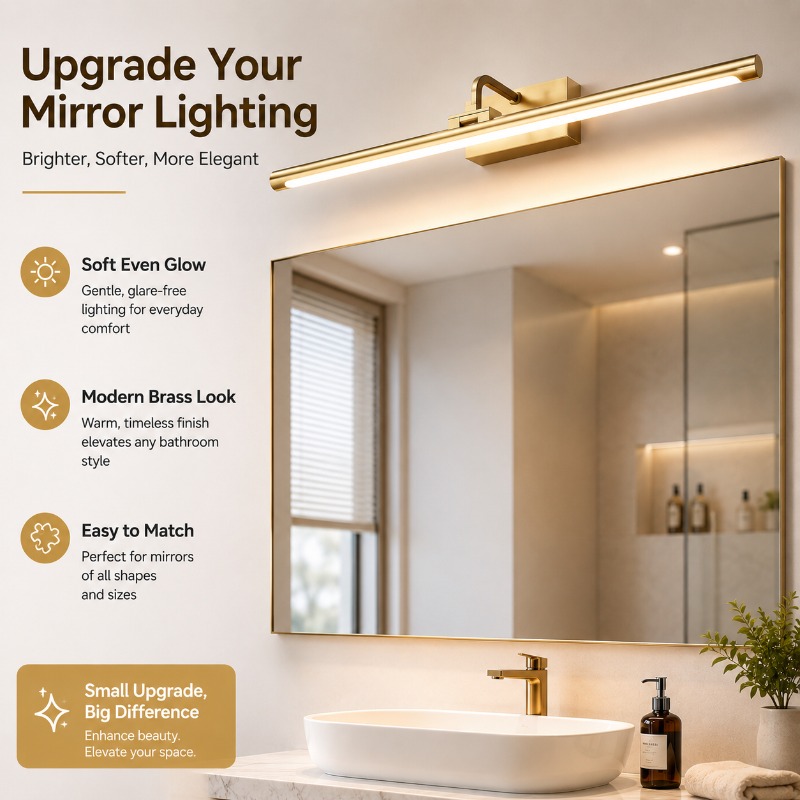 Home Bathroom Mirror - 40cm 55cm 70cm Vintage LED Vanity