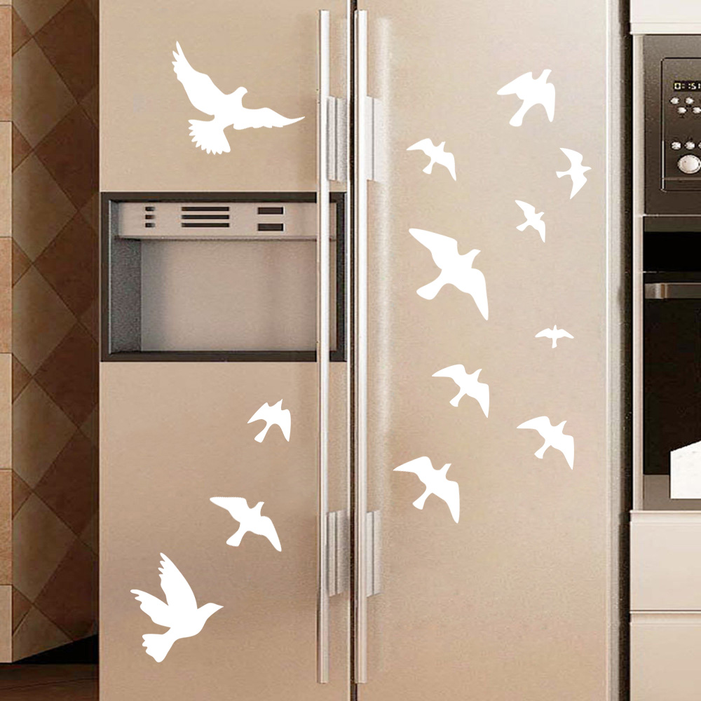 Home Bathroom Floor Tiles - 12Pcs/set Bird Wall Stickers Home Decoration
