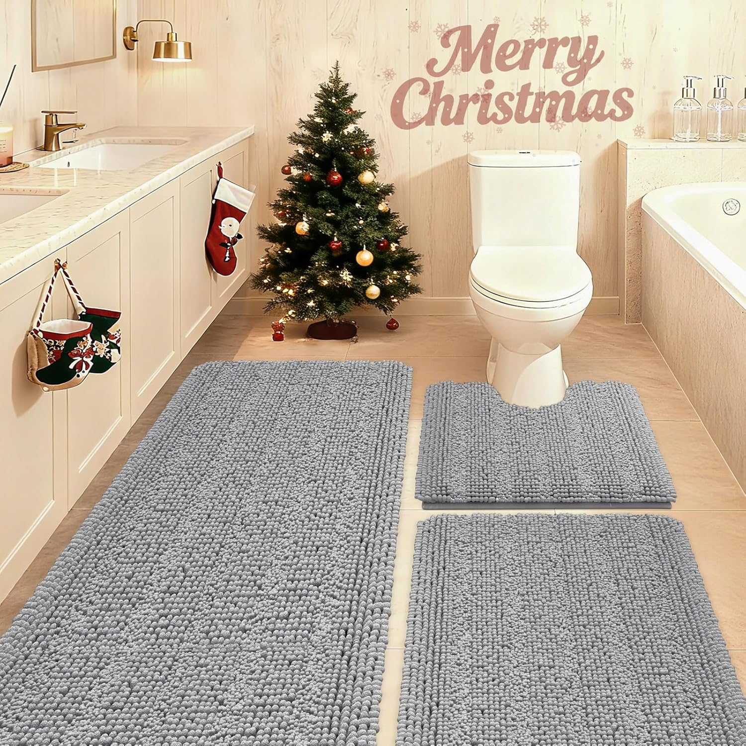 Zara Home Bathroom Mat - Absorbent Bathroom Rugs Set Non Slip