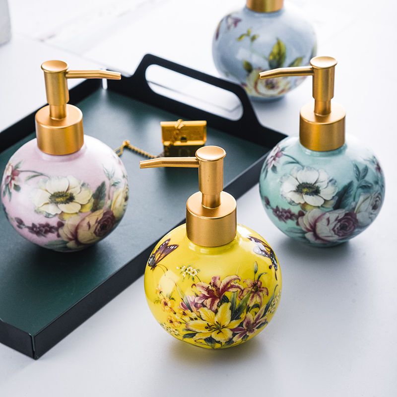 Zara Home Bathroom - 300ml Ceramic Sub-bottle Color Flower and