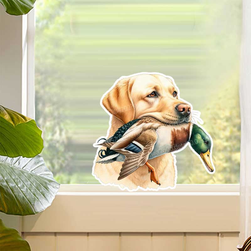 Home Bathroom Wall Tiles - Funny Yellow Labrador Retriever Duckhound Toilet
