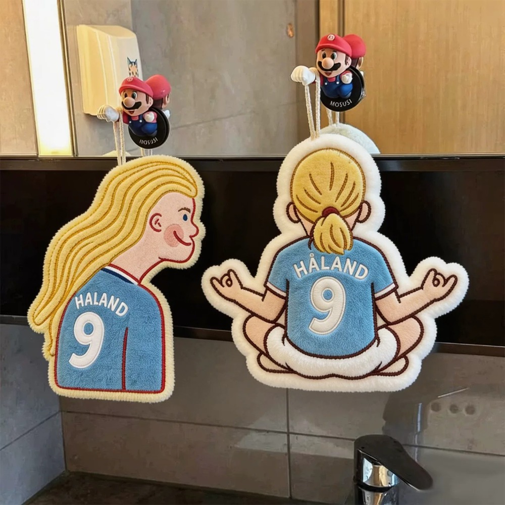 Home Bathroom Exhaust Fan - Funny Soccer Player Hand Towel Soft