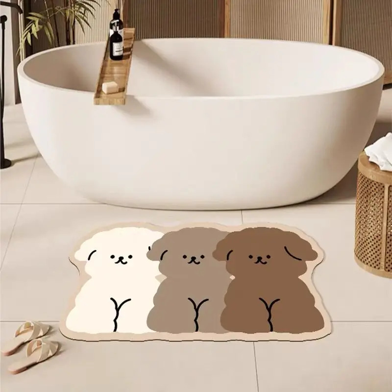 Zara Home Bathroom Mat - VIKAMA cute dog shaped bathroom carpet,