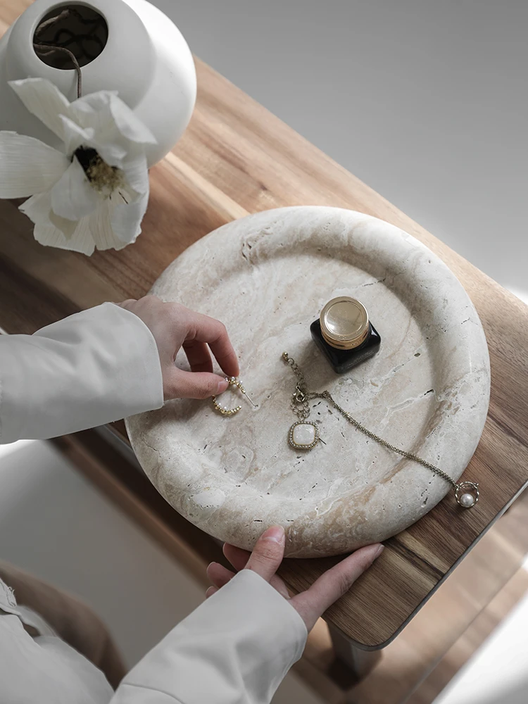 Home Bathroom Trends - Trending Beige Travertine Serving Tray Home