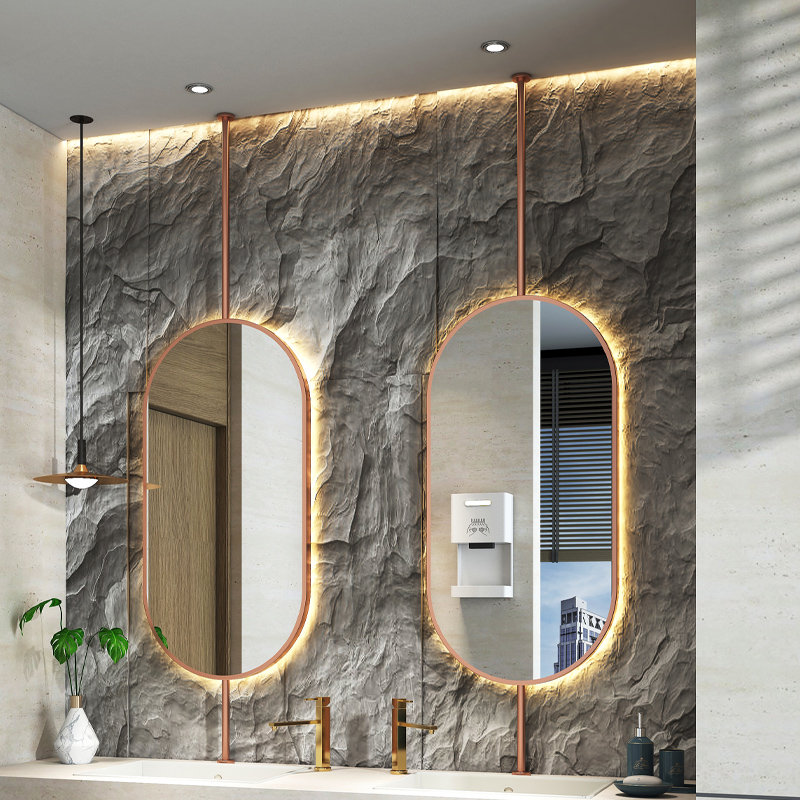 Home Bathroom Mirror - Size60x90cm Ceiling Oval Hanging Mirror Modern