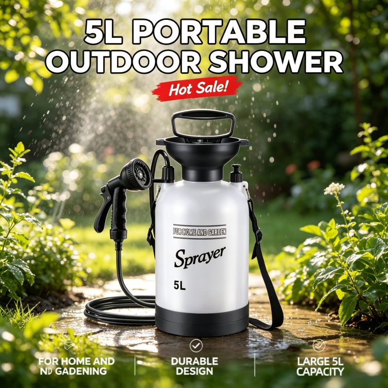 Shower Head Rain - 5L Portable Camping Shower Manual Pressure