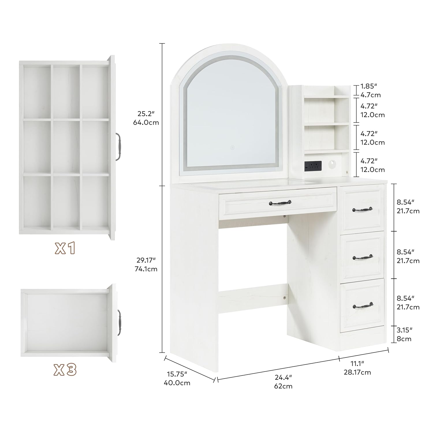 Modern Vanity Desk with Lighte - Home Outlet Bathroom review and price