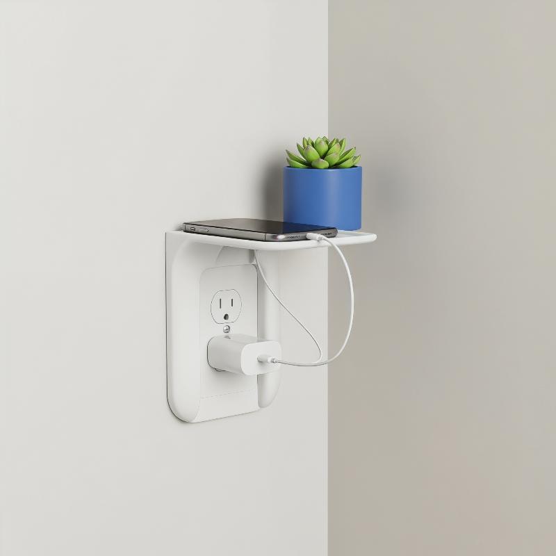 1PC No Drill Wall Outlet Shelf - Home Outlet Bathroom review and price
