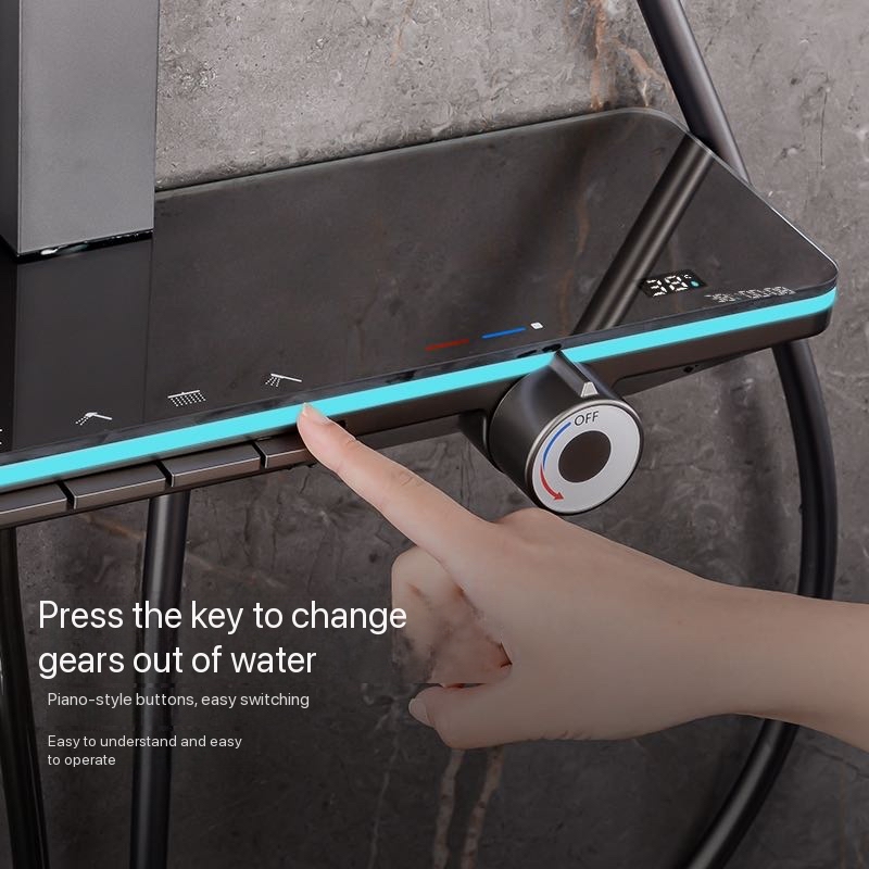 Gray Piano Button Ambient Ligh - Shower Head Rain review and price