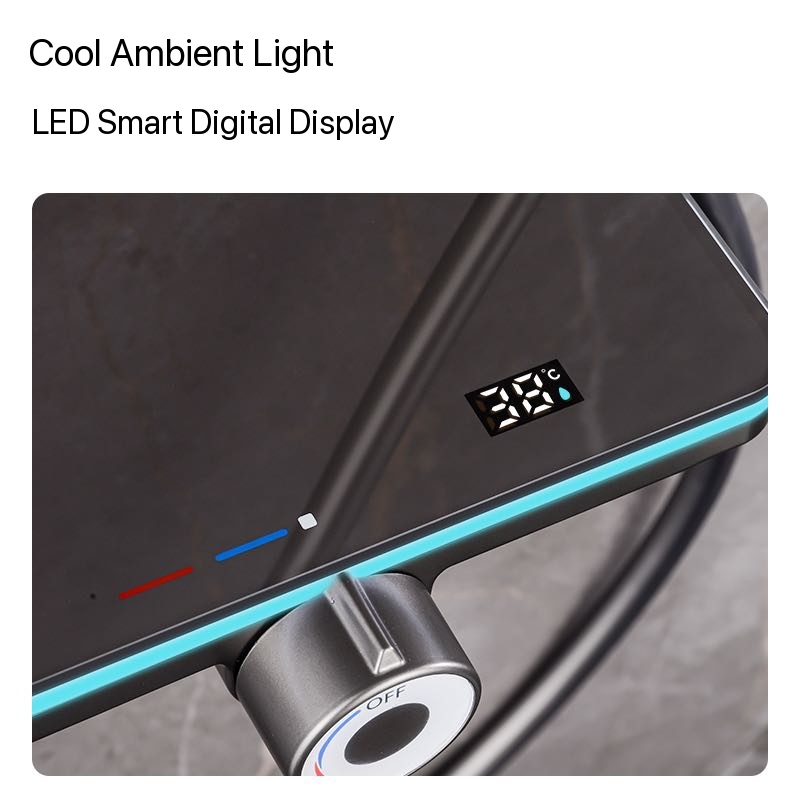 Gray Piano Button Ambient Ligh - Shower Head Rain review and price