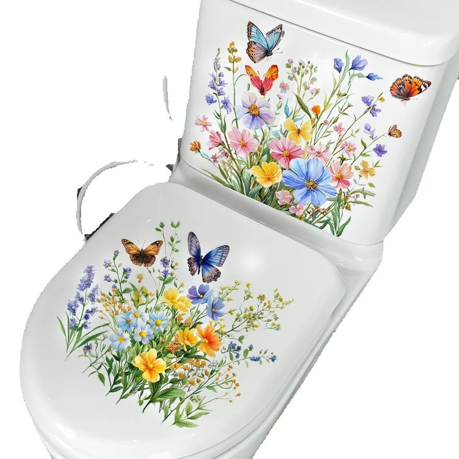 2PCS Fresh Flower & Butterfly  - Home Bathroom Floor Tiles review and price