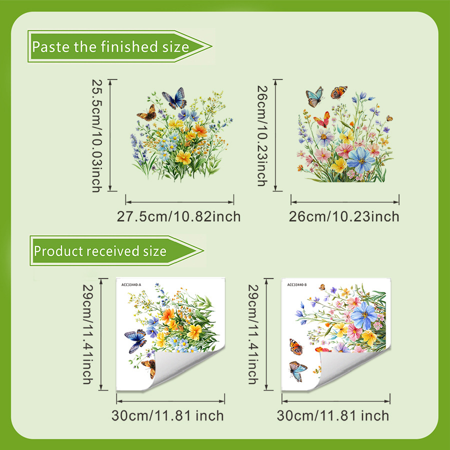 2PCS Fresh Flower & Butterfly  - Home Bathroom Floor Tiles review and price