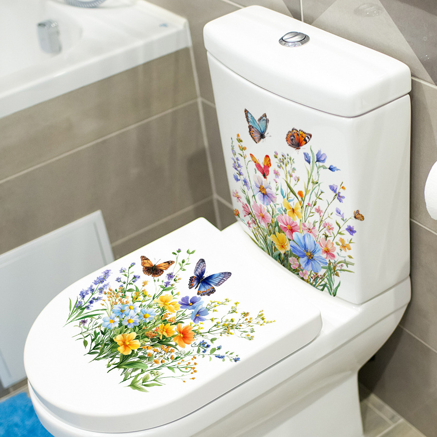 2PCS Fresh Flower & Butterfly  - Home Bathroom Floor Tiles review and price