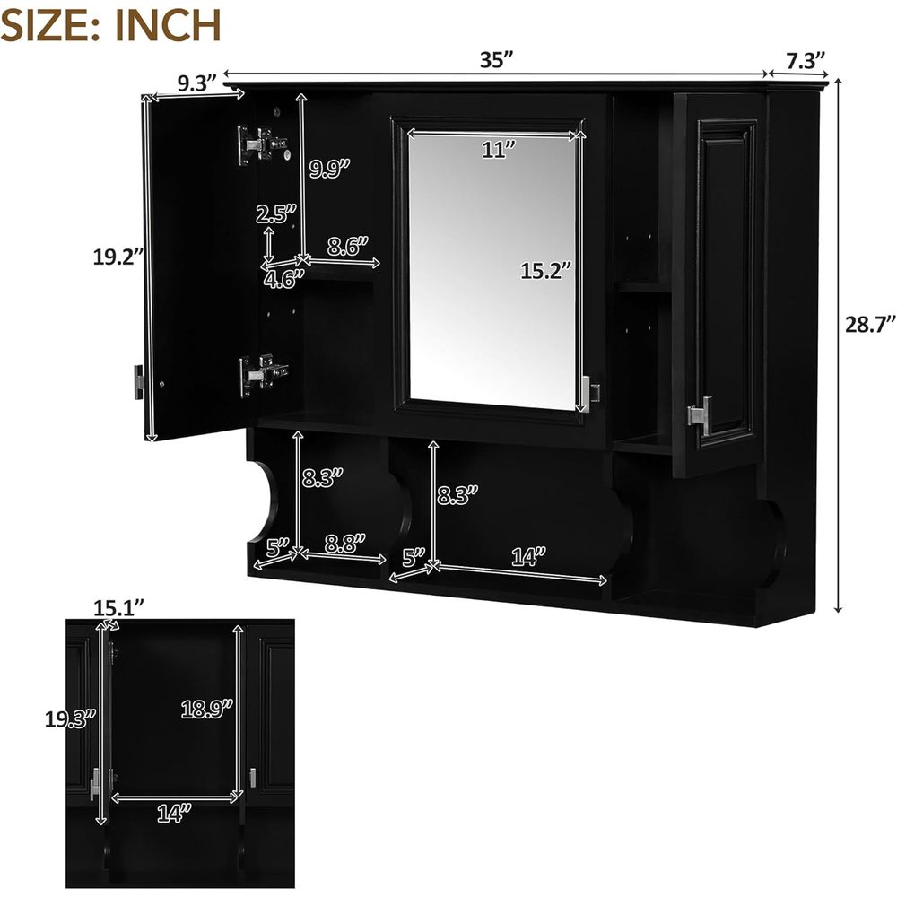 Bathroom Wall Cabinet with Mir - Home Bathroom Mirror review and price