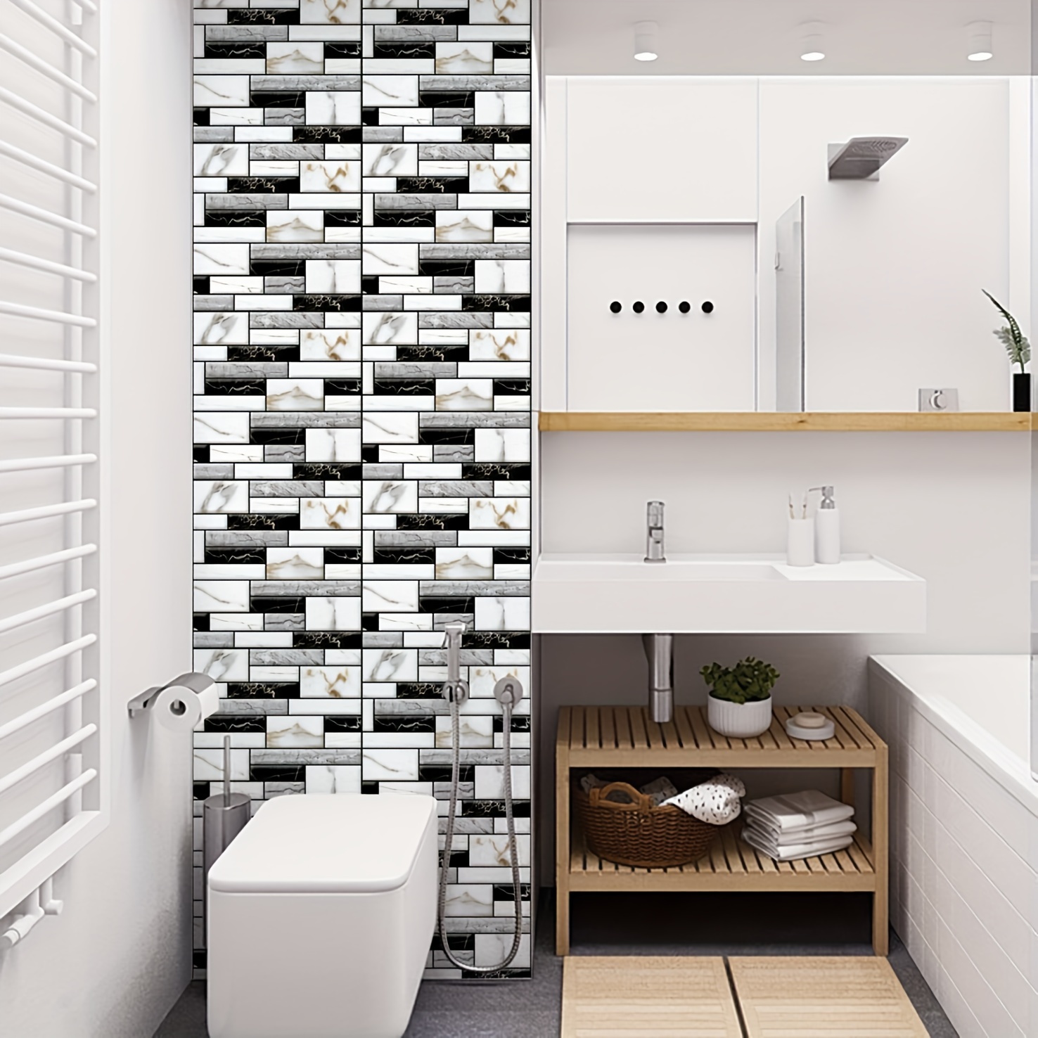 5/10pcs Self Adhesive Tile Wal - Home Creation Bathroom review and price