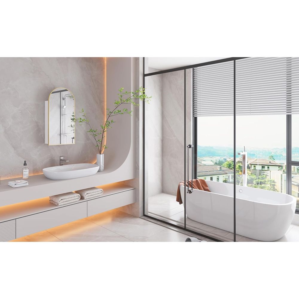 Luxurious Arched Gold Bathroom - Home Bathroom Mirror review and price