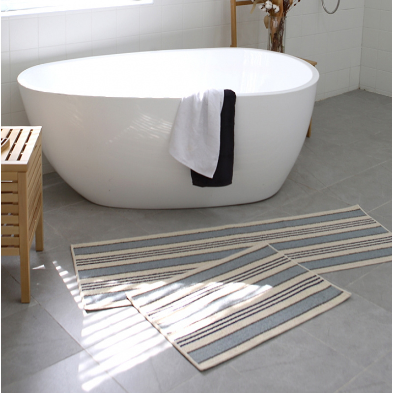 VIKAMA Korean Minimalist Strip - Zara Home Bathroom Mat review and price