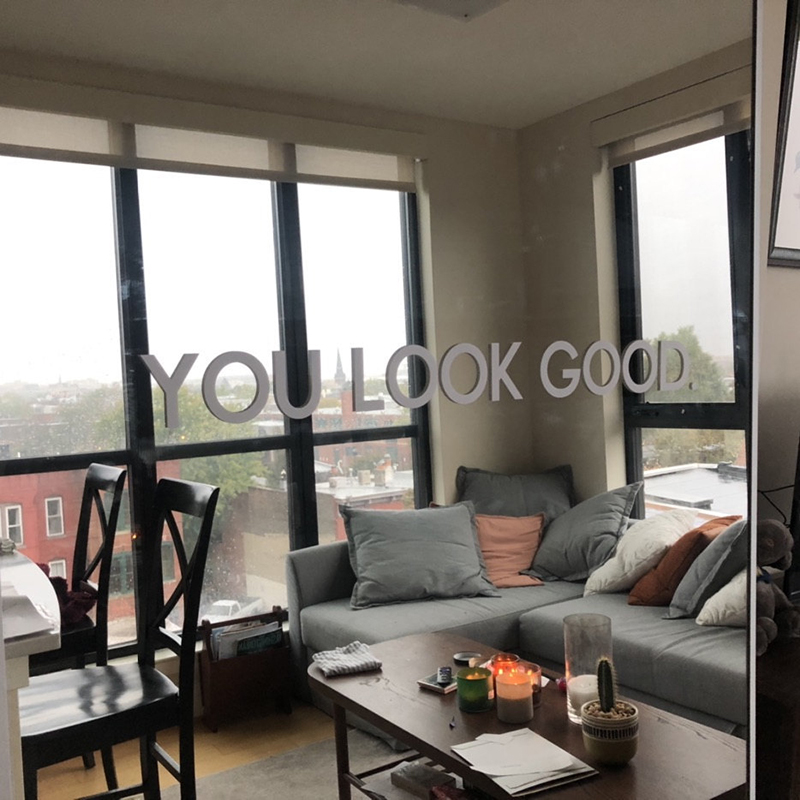 You Look Good Mirror Wall Stic - Home Bathroom Floor Tiles review and price