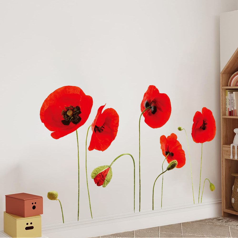 Colorful Flower Plants Wall St - Home Bathroom Floor Tiles review and price