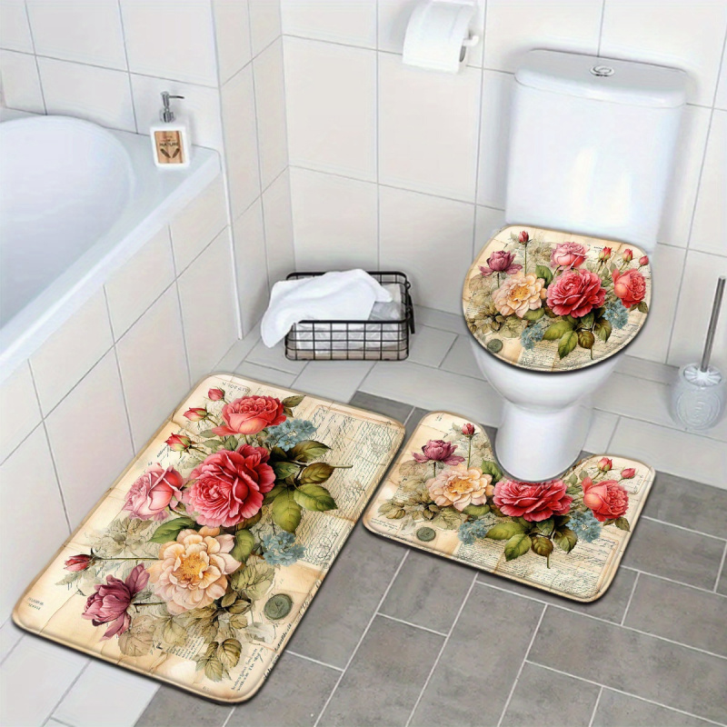 VIKAMA Vintage Floral Bath Mat - Zara Home Bathroom Mat review and price