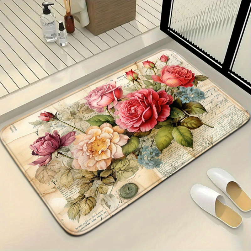 VIKAMA Vintage Floral Bath Mat - Zara Home Bathroom Mat review and price