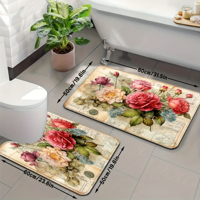 VIKAMA Vintage Floral Bath Mat - Zara Home Bathroom Mat review and price
