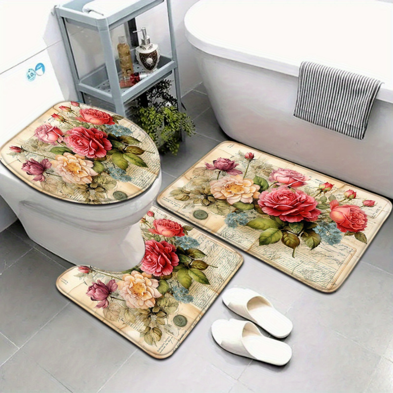 VIKAMA Vintage Floral Bath Mat - Zara Home Bathroom Mat review and price