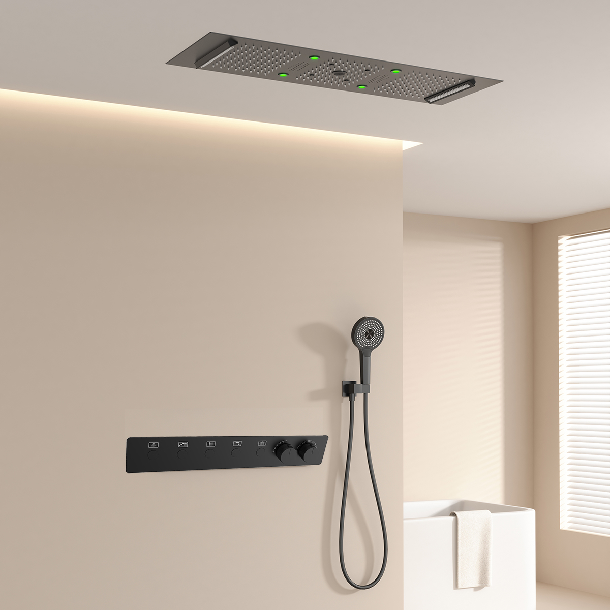 Luxury White 300*900mm Music L - Shower Head Rain review and price
