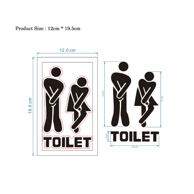 2Pcs Creative Funny Toilet Wal - Home Creation Bathroom review and price