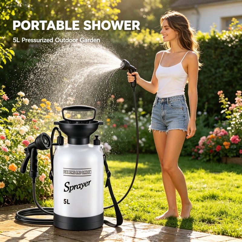 5L Portable Camping Shower Man - Shower Head Rain review and price